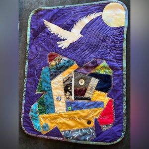 Crazy quilt art piece for “craziness”